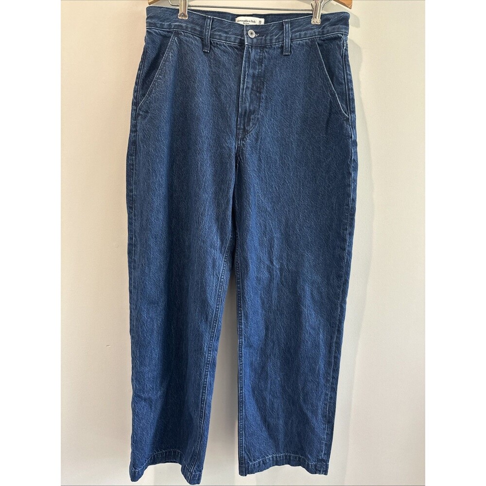 Abercrombie & Fitch Loose High Rise Denim Jeans Size 10 Baggy Wide Leg